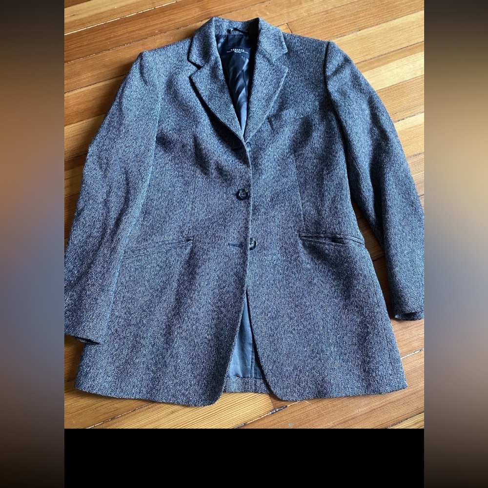 Weekend MaxMara Tailored Gray Wool tweed Blend Blazer Jacket